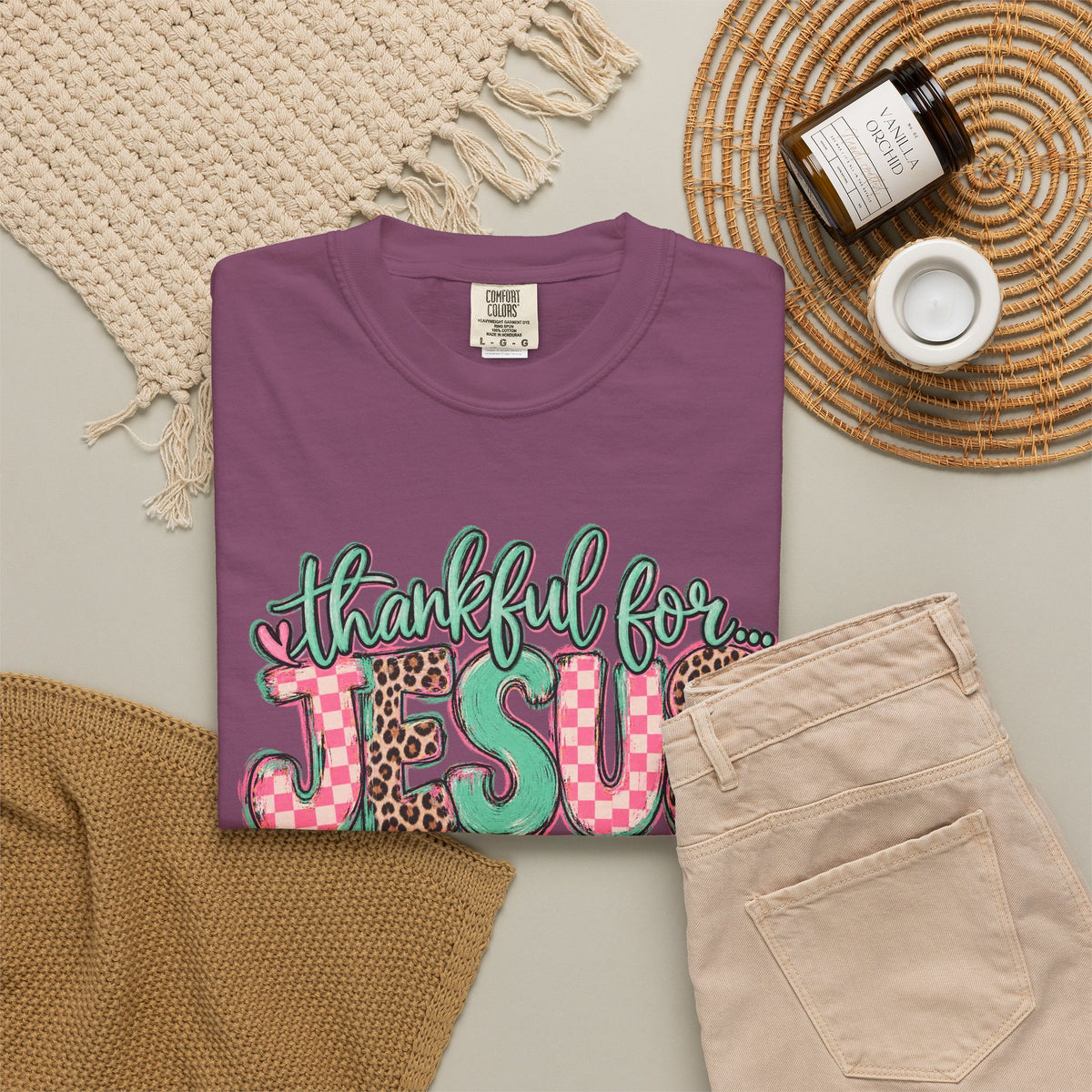 Thankful for Jesus Tee floral