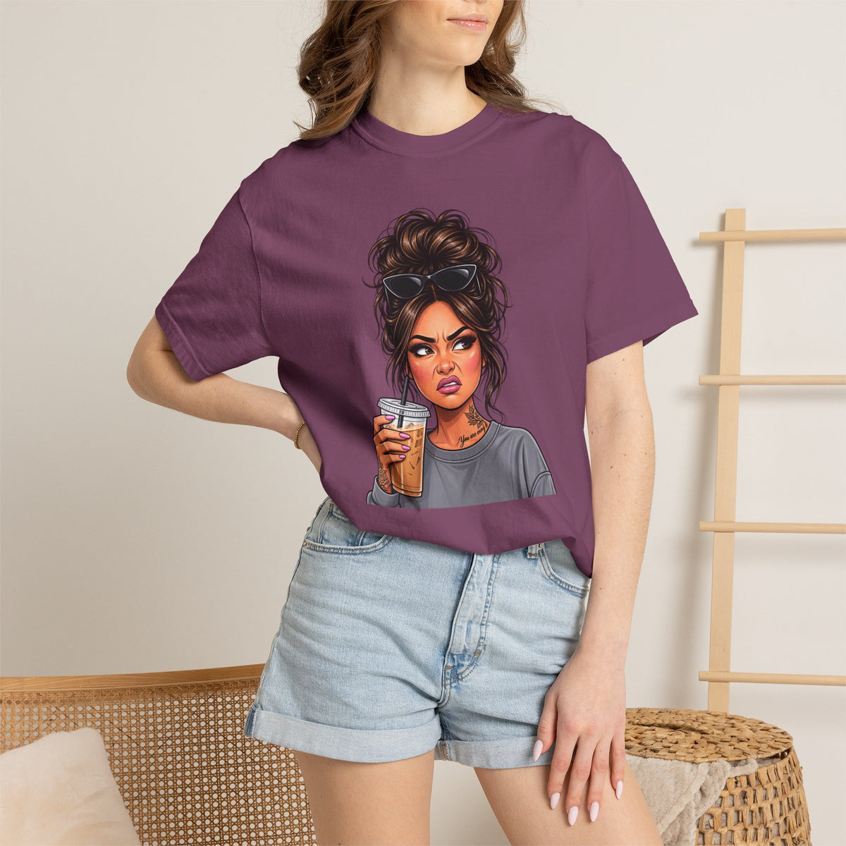 Iced Coffee Girl Custom T-Shirt