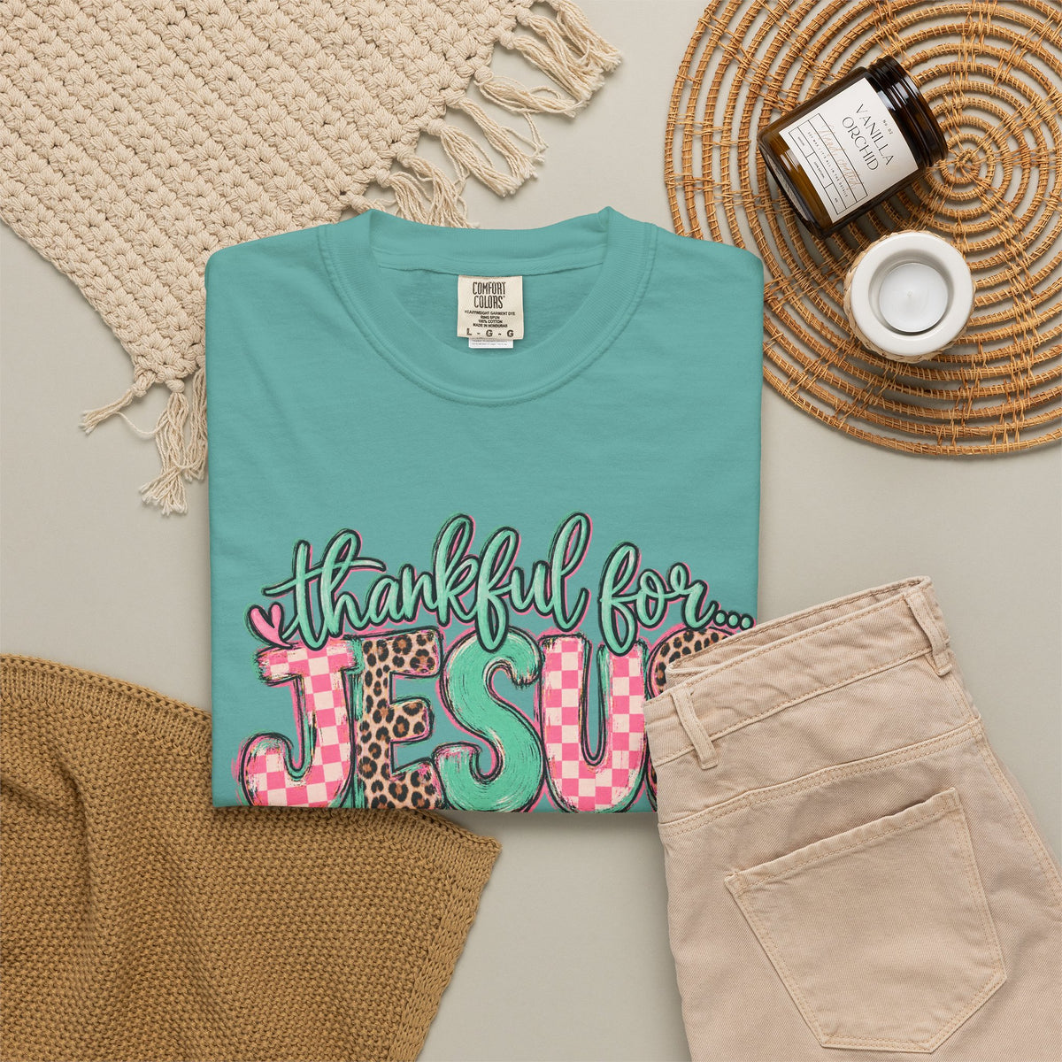 Thankful for Jesus Tee floral