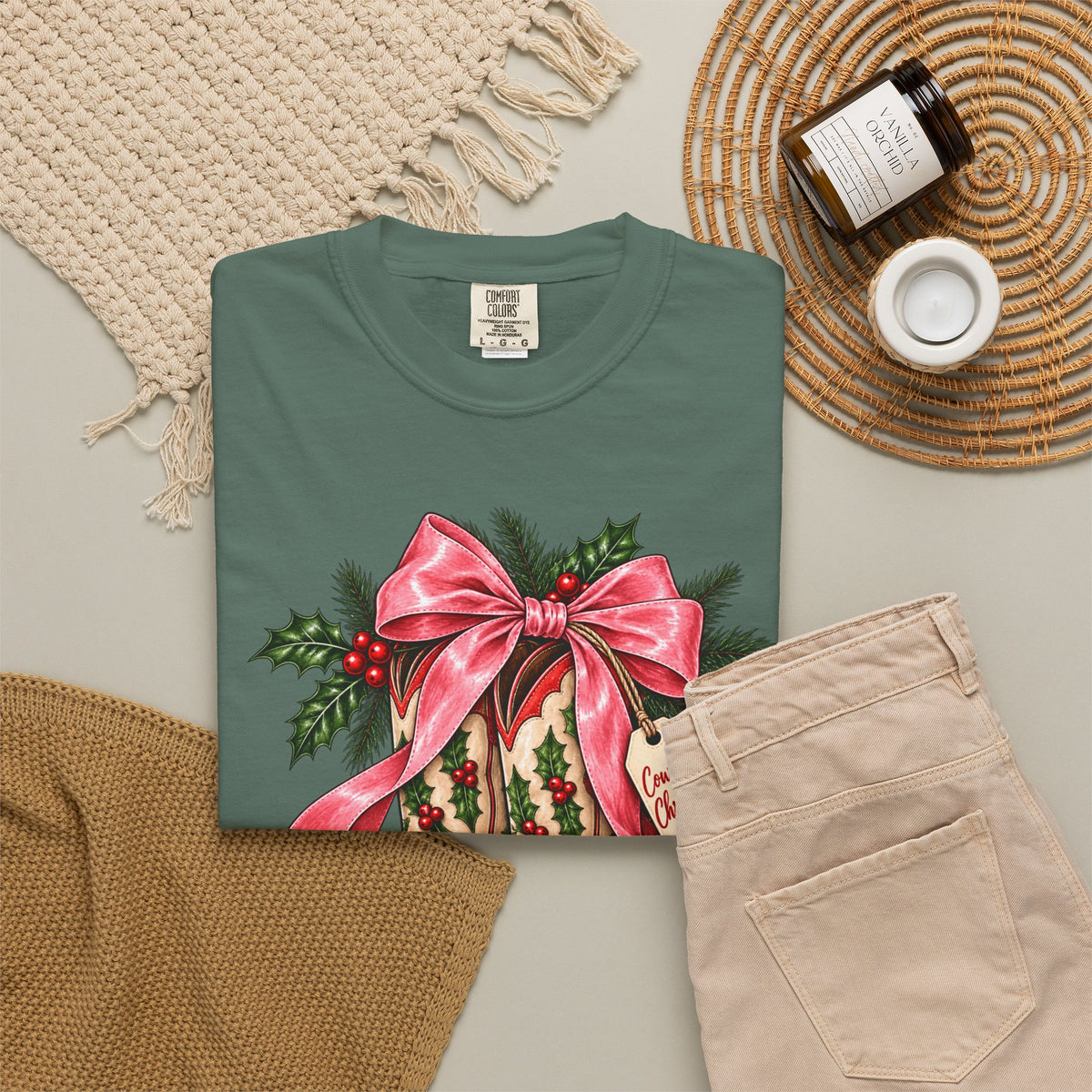 Christmas Cowboy Boots T-Shirt