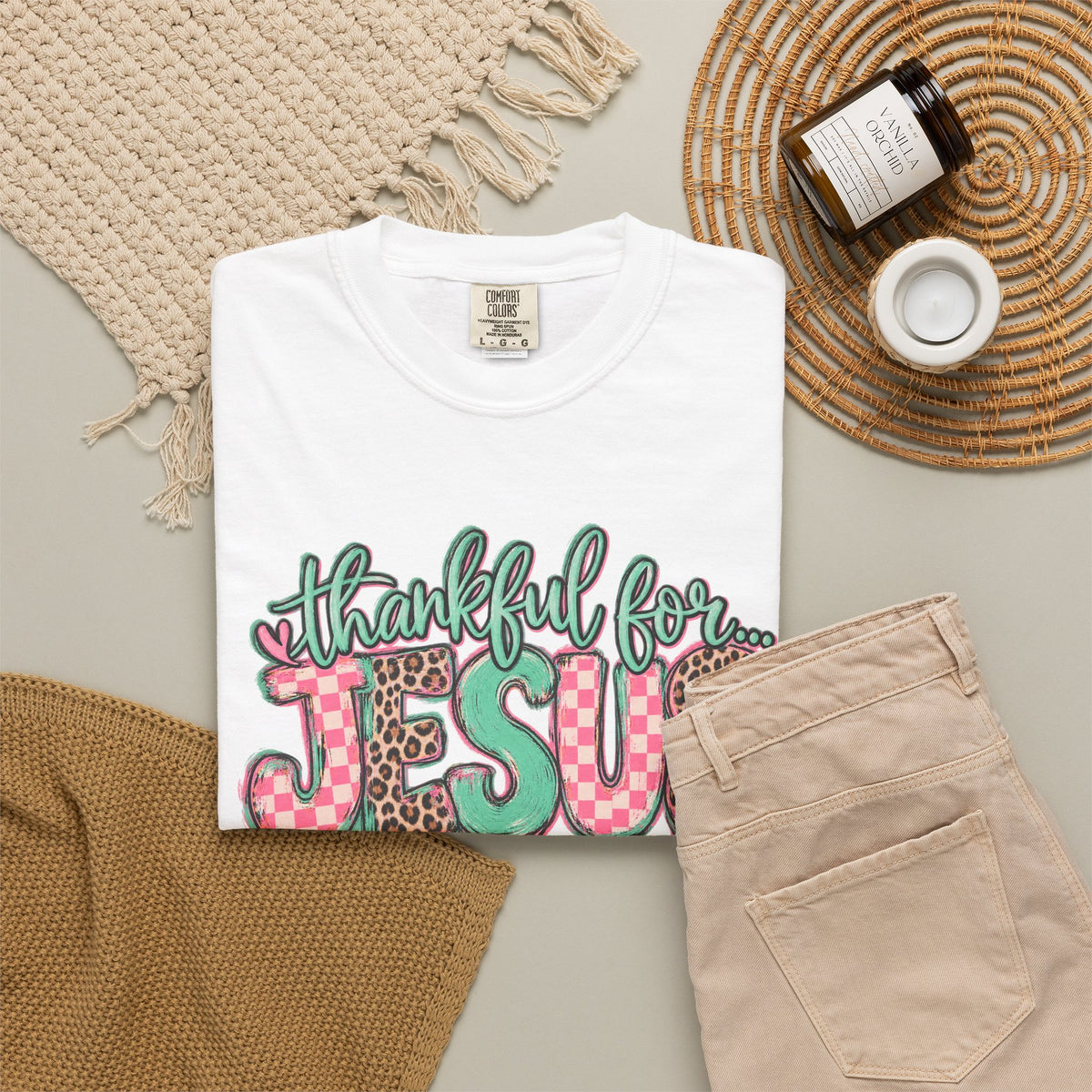 Thankful for Jesus Tee floral
