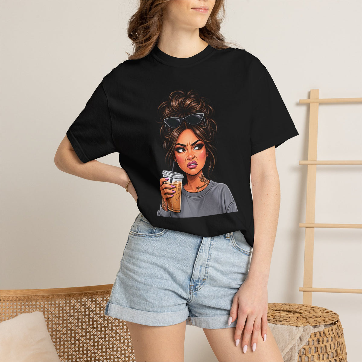 Iced Coffee Girl Custom T-Shirt