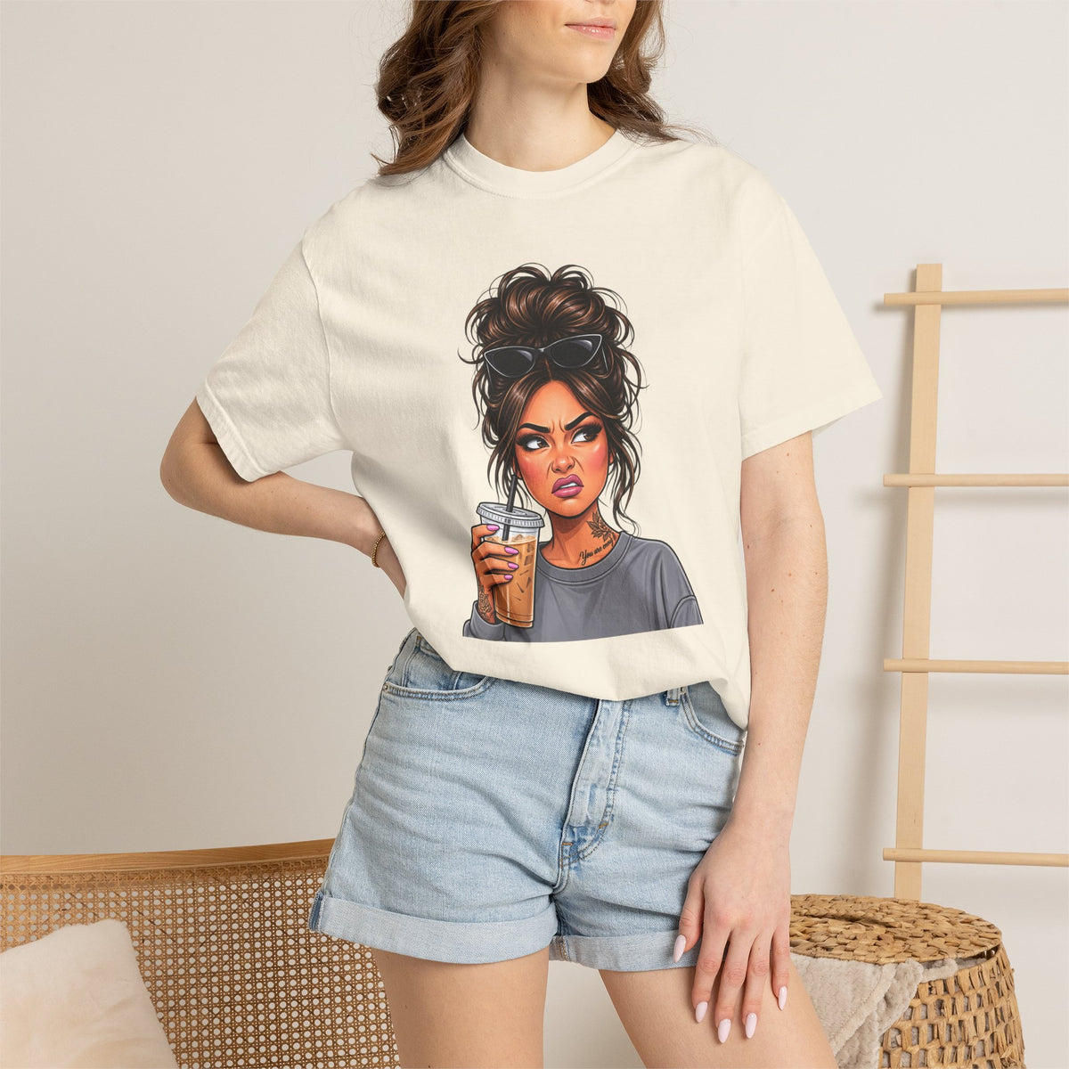 Iced Coffee Girl Custom T-Shirt