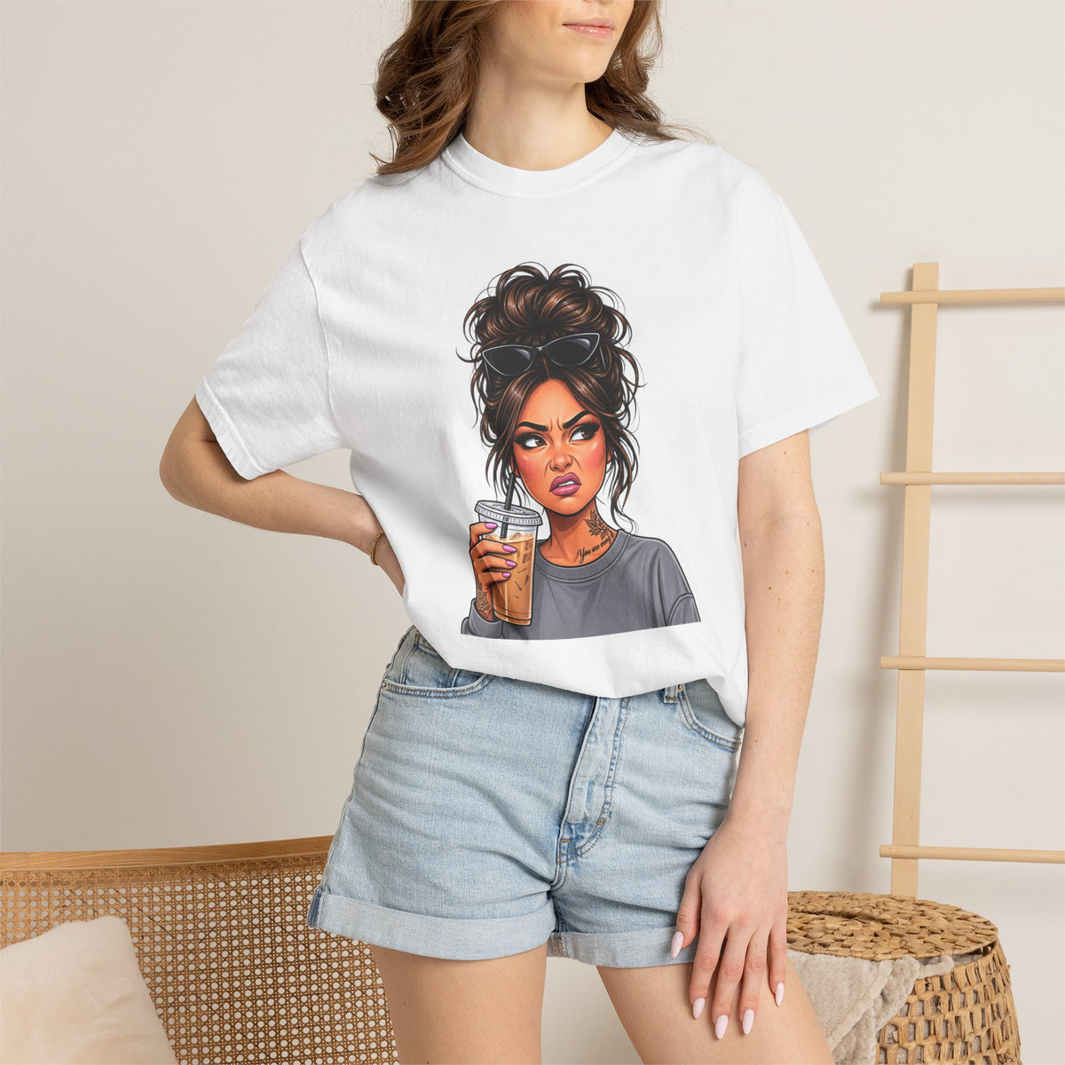 Iced Coffee Girl Custom T-Shirt