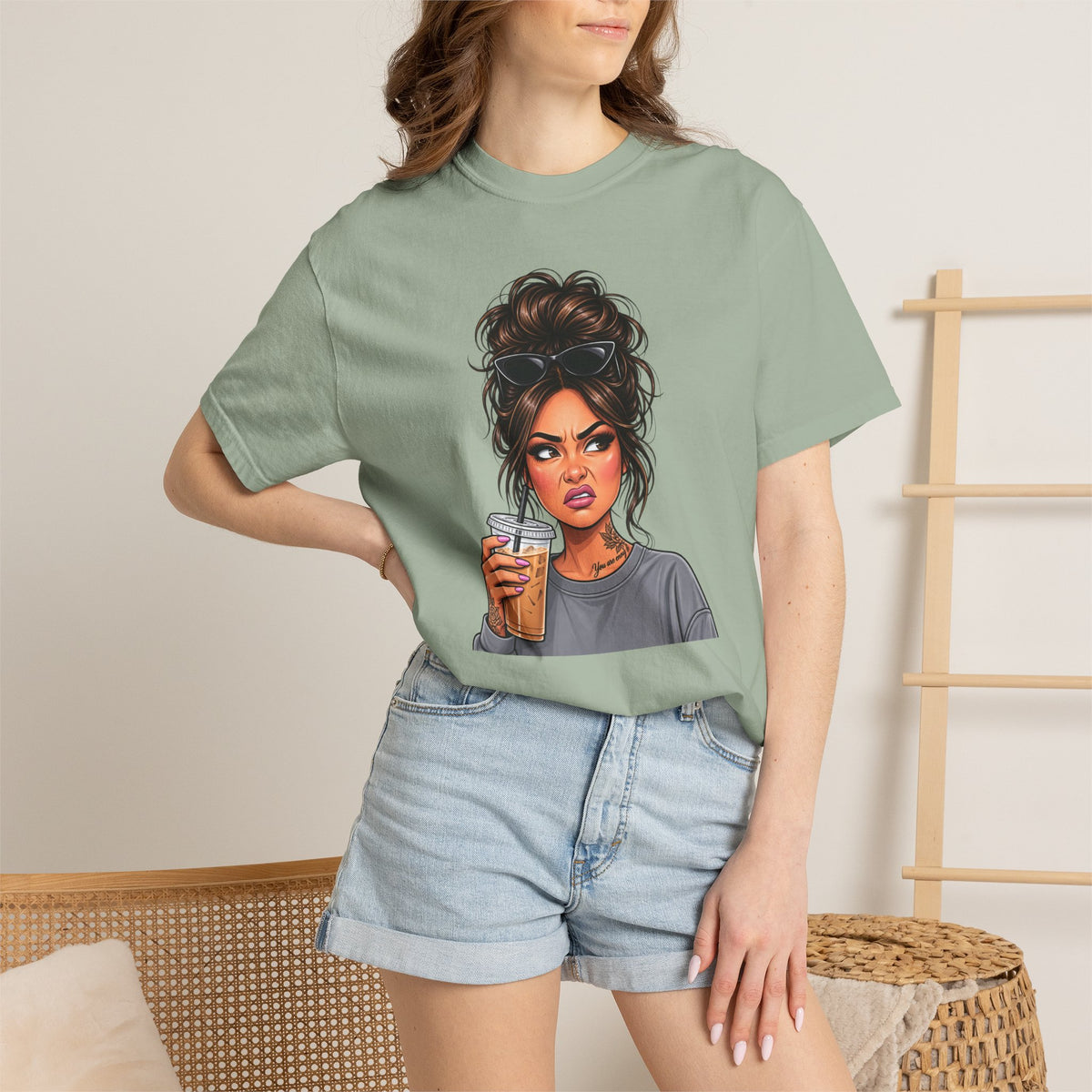 Iced Coffee Girl Custom T-Shirt
