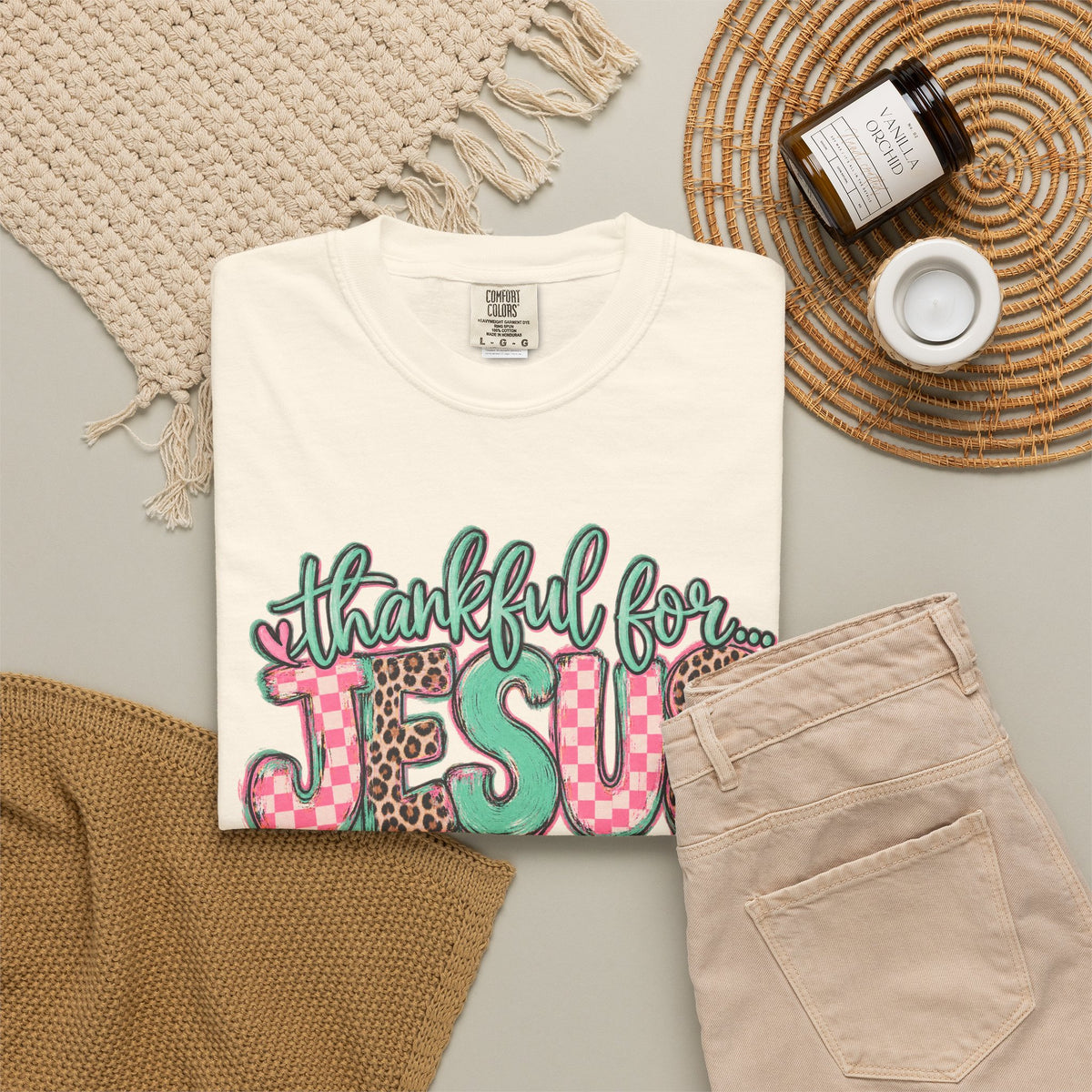 Thankful for Jesus Tee floral