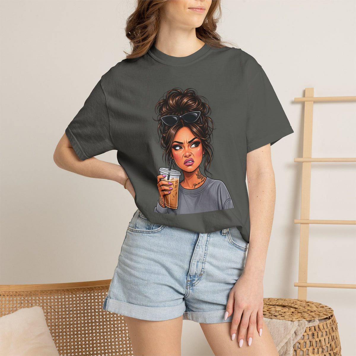 Iced Coffee Girl Custom T-Shirt