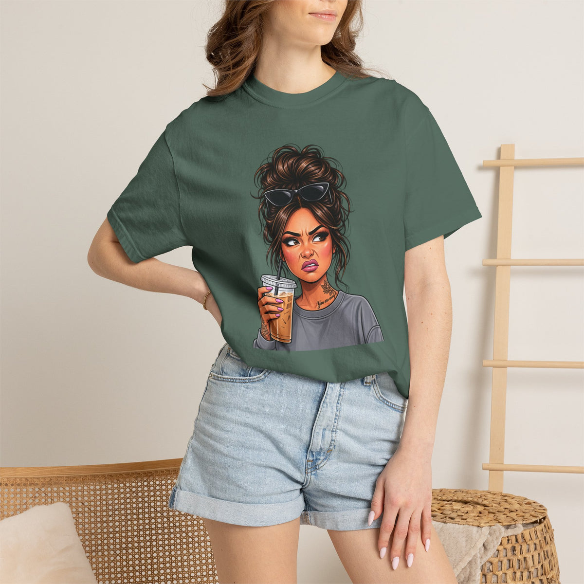 Iced Coffee Girl Custom T-Shirt
