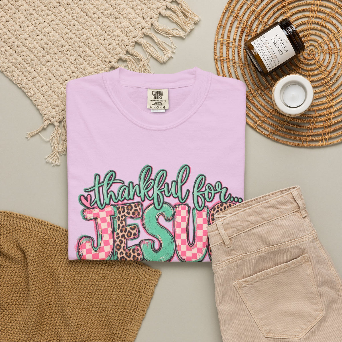 Thankful for Jesus Tee floral