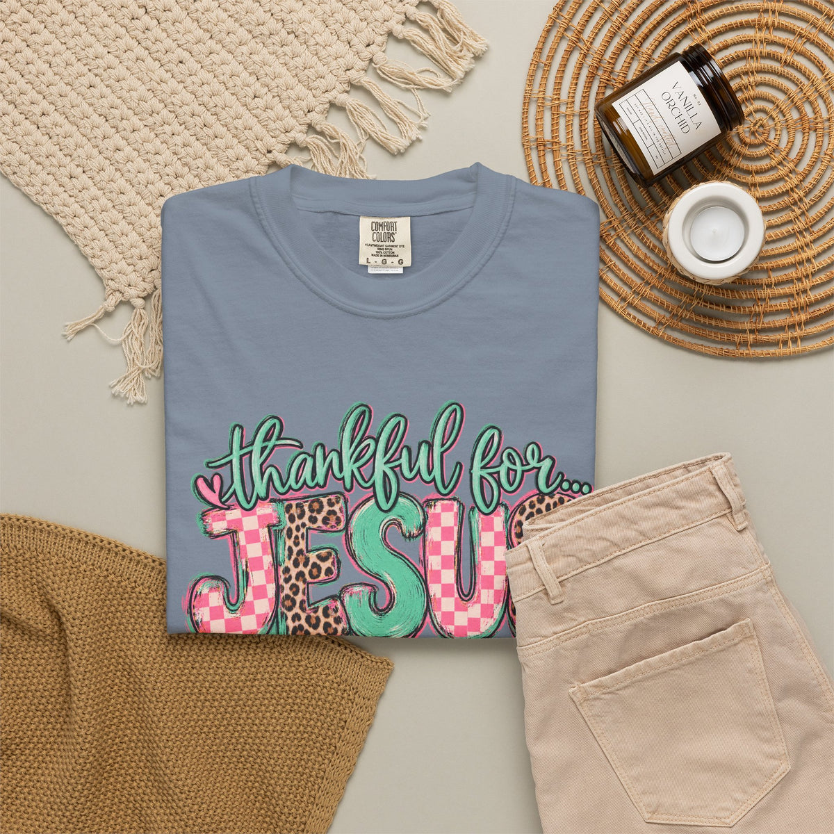 Thankful for Jesus Tee floral
