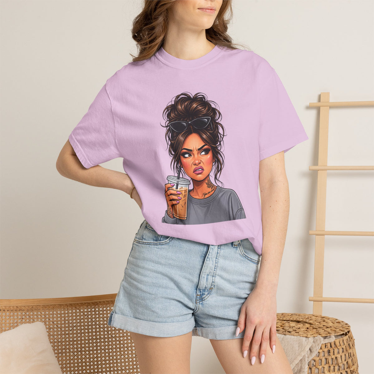 Iced Coffee Girl Custom T-Shirt
