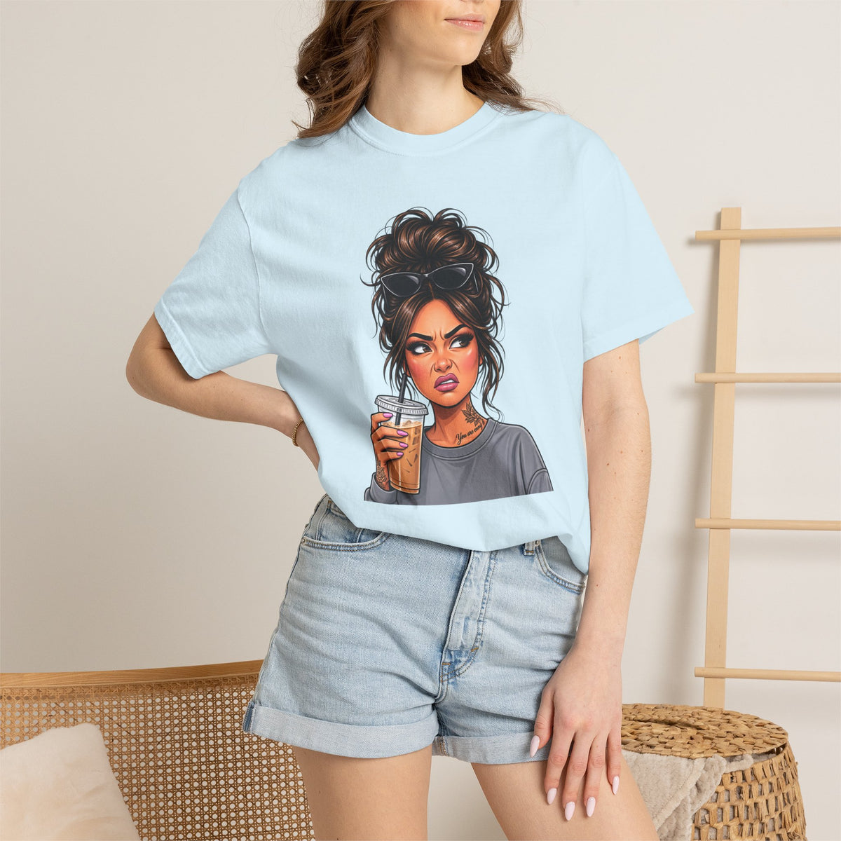 Iced Coffee Girl Custom T-Shirt